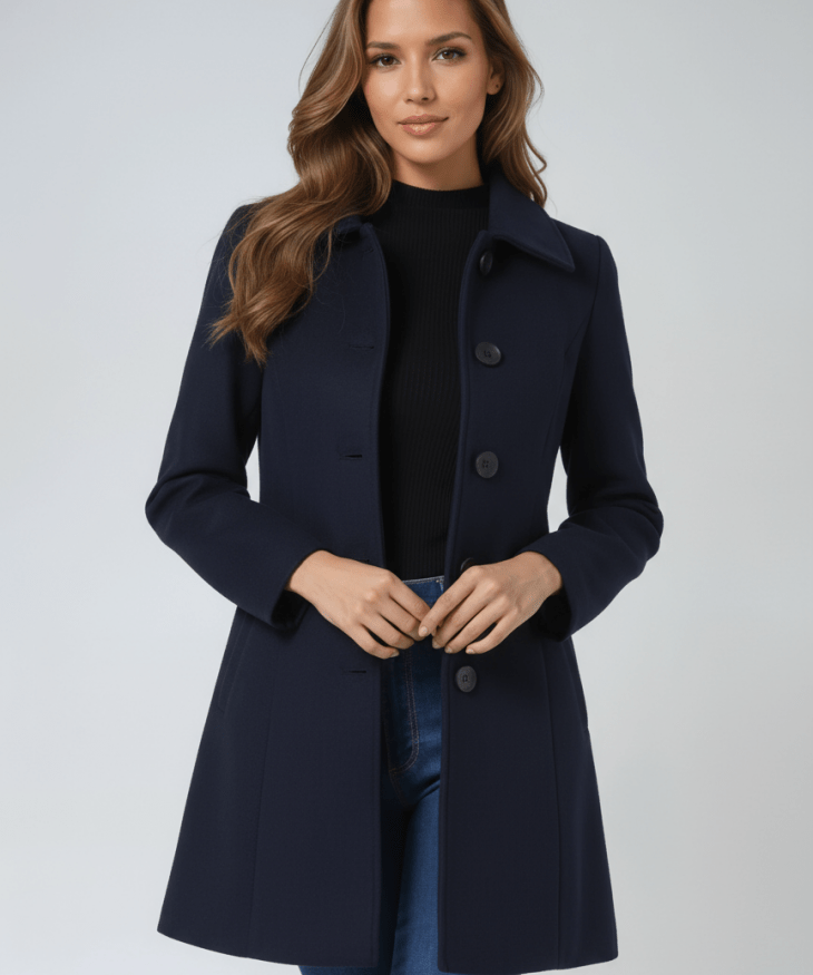 Dominika | Damski zimowy płaszcz z jednym guzikiem