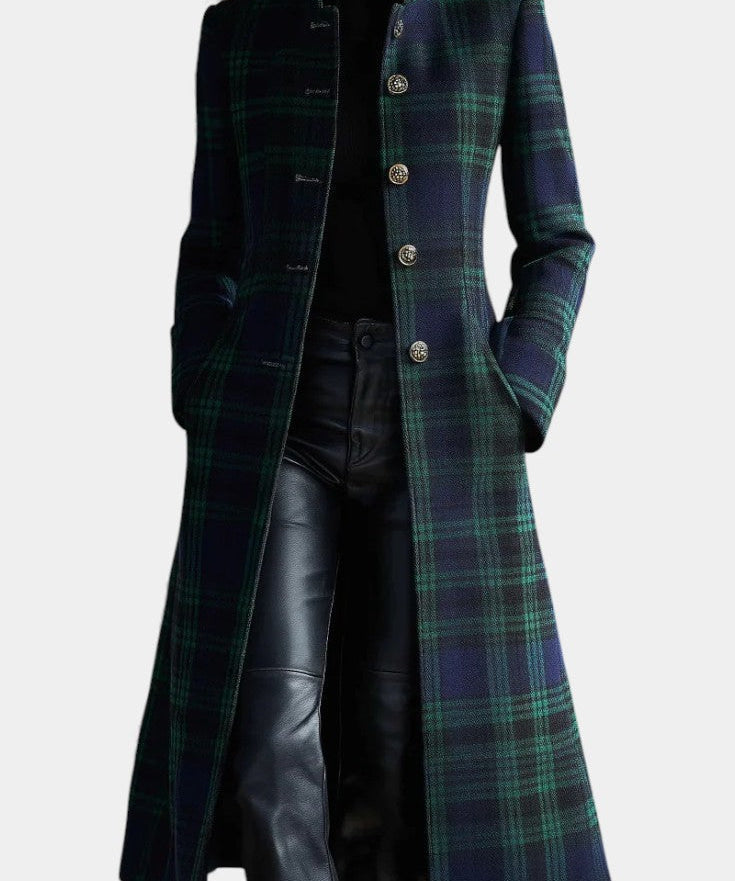 Andrea | Ponadczasowy elegancki płaszcz w kratę